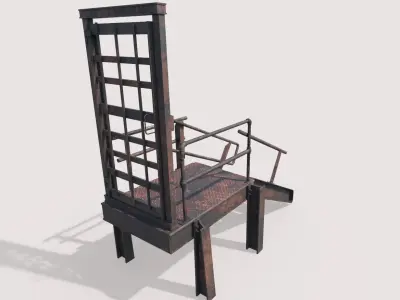 Rusty Metal Entrance  Low-poly 3D model