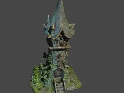 Fantasy forest tower Free low-poly 3D model