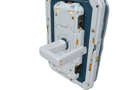 SciFi Futuristic Door Handle Low-poly 3D model