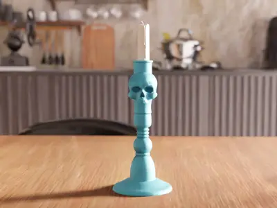 Skull Candle Holder STL File - 183 3D print model