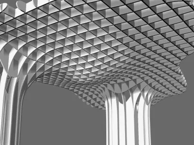 waffle architecture 3D model