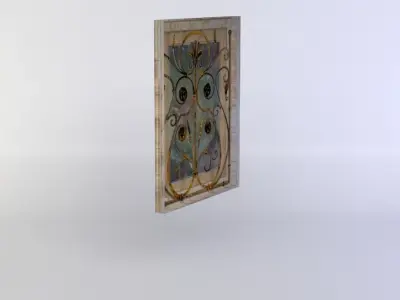 Window with grating  Low-poly 3D model