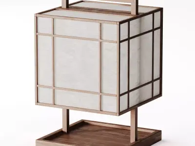 Japanese style floor lamp 02 3D model