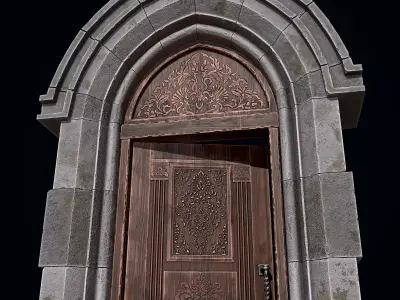 Gothic Castle Door Low-poly 3D model