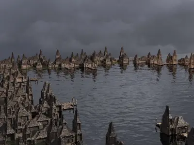 Huge Drake Fort Village 3 3D model