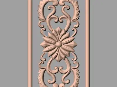 Door flower relief model STL format for CNC carving E490 3D model