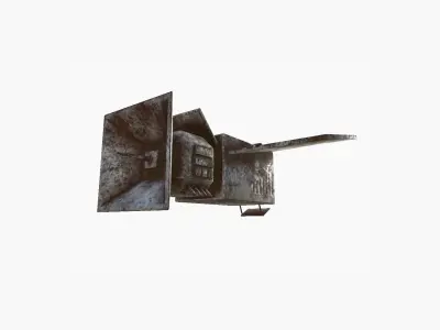 Satellite E11 Destroyed - SciFi Space Design Low-poly 3D model