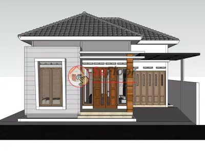 House 8x9m code 554 - Sketchup 3D model 3D model 3D model