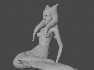 Cute Space Alien Mermaid 3D print model