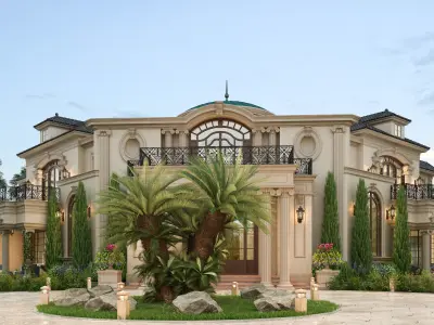 Residential Classic Villa House Exterior Scene 3D model 3D model