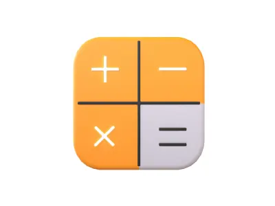 IOS Calculator Icon v2 001 Low-poly 3D model