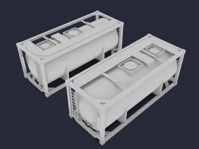 Container two containers Low-poly 3D model