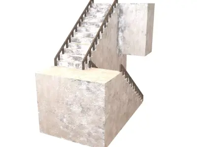 Stairs V1 002 Low-poly 3D model