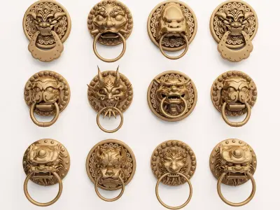 Chinese knocker Low-poly 3D model