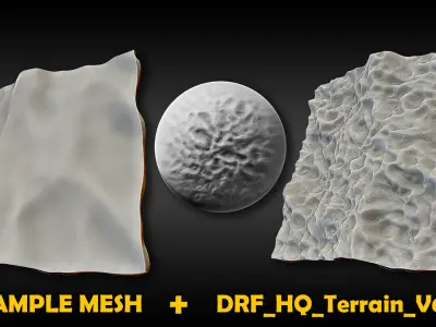 Ultra HQ Terrain Seamless Sculpt Zbrush brushes and Alphas Vol6 3D model