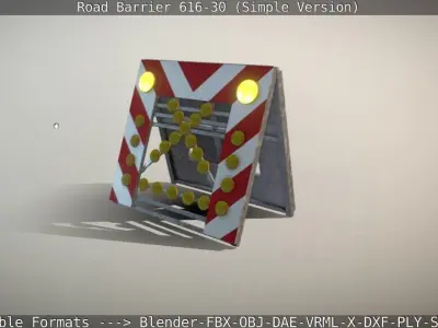 Road barrier 616-30 - Simple Version Low-poly 3D model