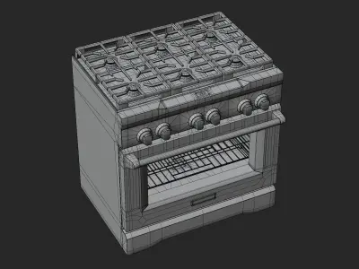 Gas Range 01 3D model