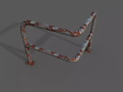 Steel barrier Low-poly 3D model