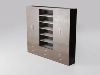 Modern closet wardrobe id9 Low-poly 3D model