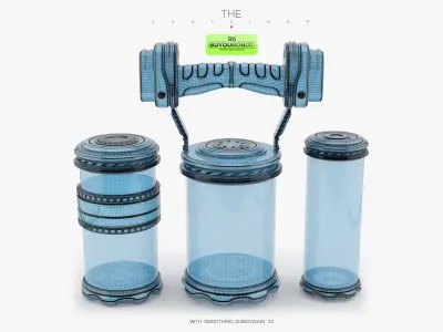 Container futuristic water bottle 3D model