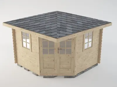 Wooden garden shed5 3D model