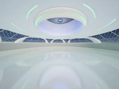 Sci fi Futuristic exhibition Interior 3D 3D model