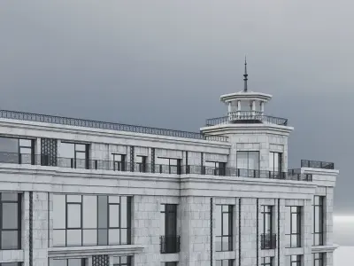 Residential Building with a Tower 008 3D model