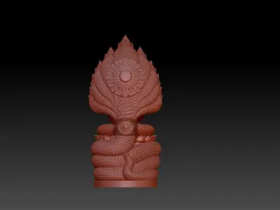 buddha with 9 heads dragons 3D print model