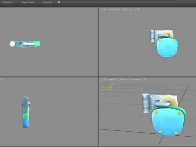 Cartoon padlock Low-poly 3D model