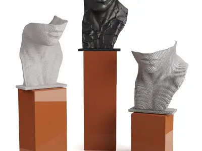 Modern face half sculpture 3D model