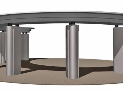 Semicircular  colonnade 3D model