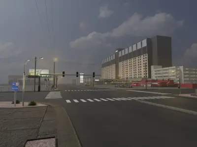 City intersection flamingo 3D model