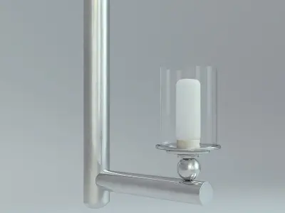 Wall Lamp Single Silver 1 3D model