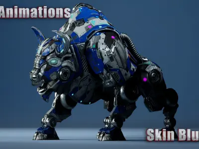 SciFi Bison Low-poly 3D model