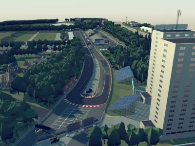 Cartoon Race Track Nuremberg Low-poly 3D model