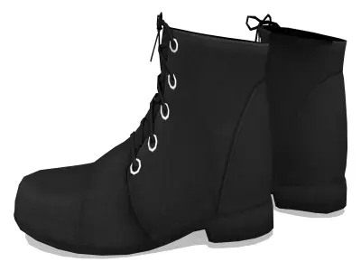 Men Black Thick Heels Ankle Boots Low-poly 3D model