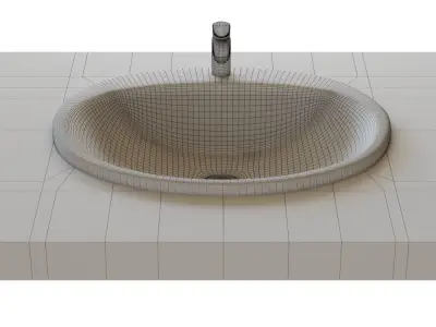 Roca Rodeo Sink 52x41cm Built-in Top 327866000 3D model
