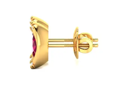 Women Oval Diamond Earring 3dm STL OBJ FBX Render Details 3D print model