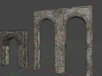 Middle Age Arch Wall Free low-poly 3D model