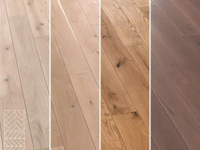 Boen Oak Parquet Flooring - 5 Layouts and 4 Colors -4K 3D model