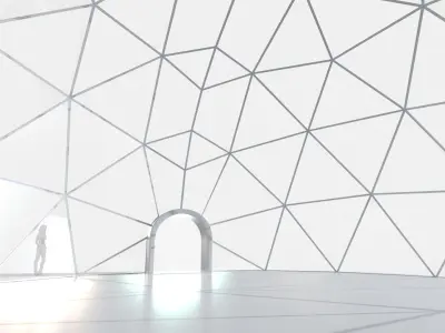 Geodesic Dome Tent 15m Diameter 3D model