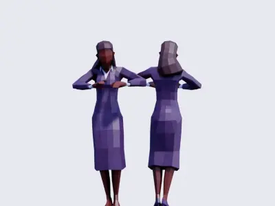 Business People - Animated and Rigged Low-poly 3D model