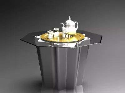 tablarabomoresque octagonal table with light Free 3D model