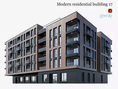 Modern residential building 17 3D model