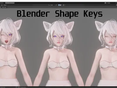 Cat Girl Cosplay - Realistic Female Character - Blender Eevee Low-poly 3D model