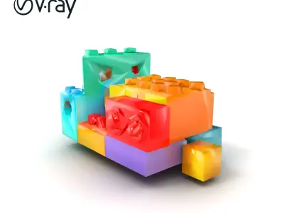 Colorful Building Block Set for Kids model pack Texture