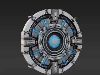 futuristic sci-fi circular vault door 3D print model purchase