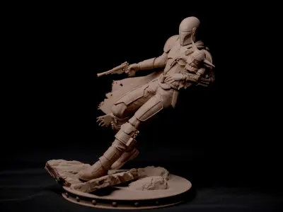 mandalorian 3D print model star wars force awakens statue 3D print model