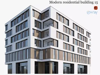 Modern residential building 15 3D model