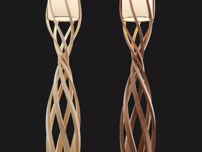 Entouine Floor Lamp Wooden Organic Light 3D model